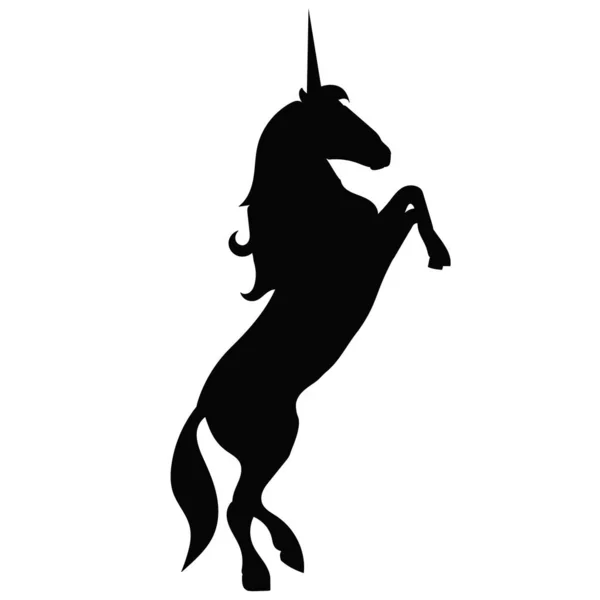 Silhouette Unicorn Vektor Terisolasi Latar Belakang Putih - Stok Vektor