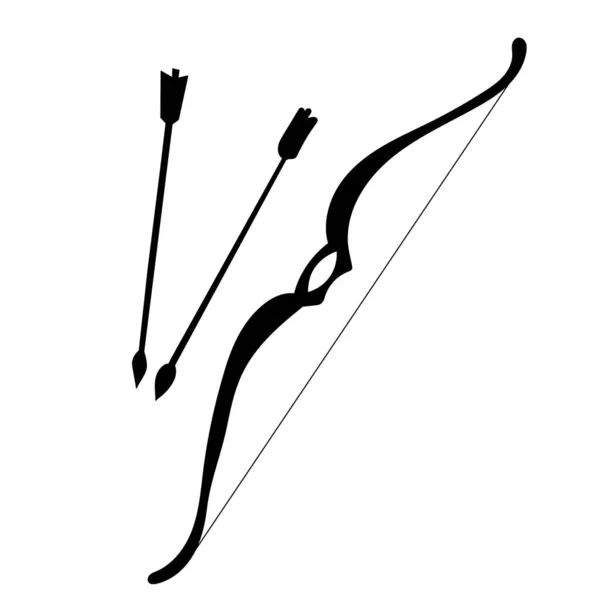Arc Silhouette Noire Vecteur Flèche — Image vectorielle