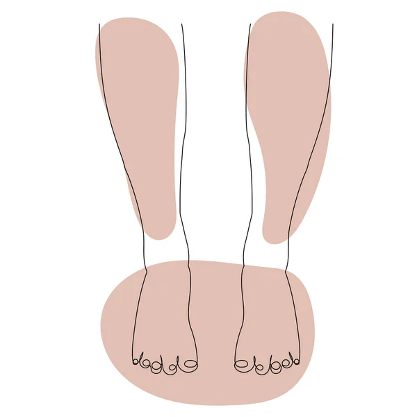 Femelle Pieds Ligne Dessin Vecteur Isolé — Image vectorielle