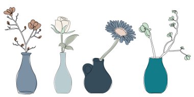 Vazodaki tek bir çiçek sürekli çizgi çiziyor.