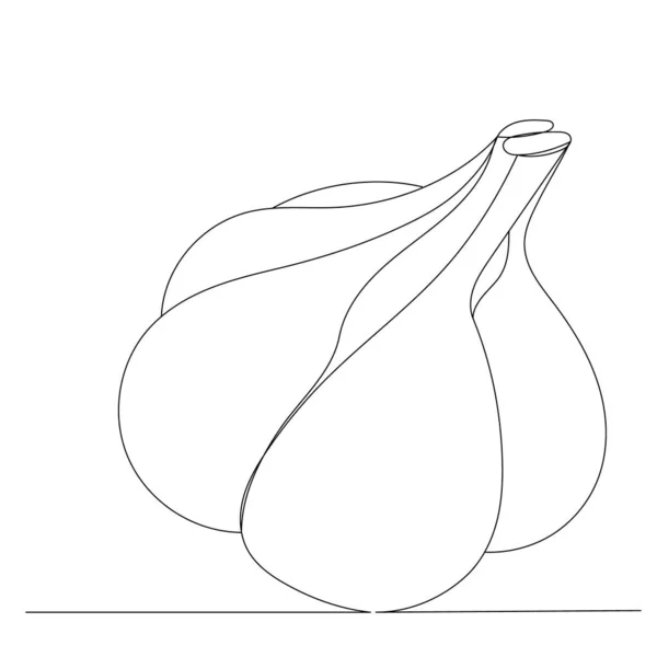 Garlic One Continuous Line Drawing Vector — Stock Vector