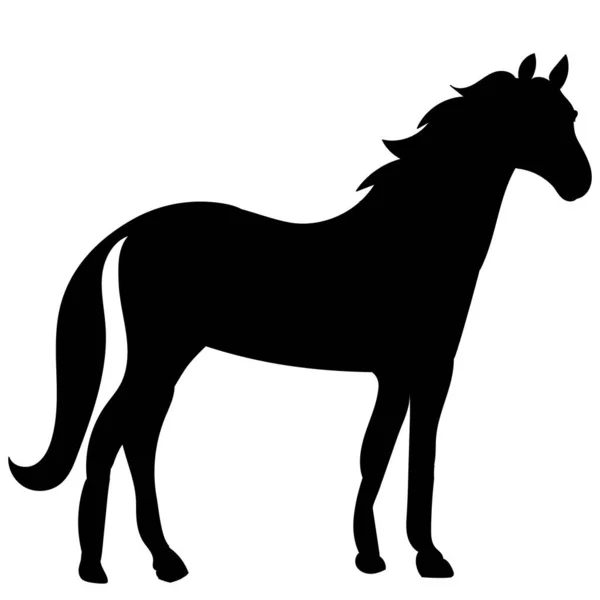 Support Cheval Silhouette Noire Vecteur Isolé — Image vectorielle