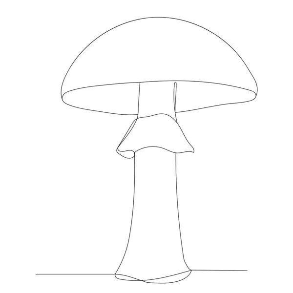 蘑菇单连续线绘图矢量 — 图库矢量图片