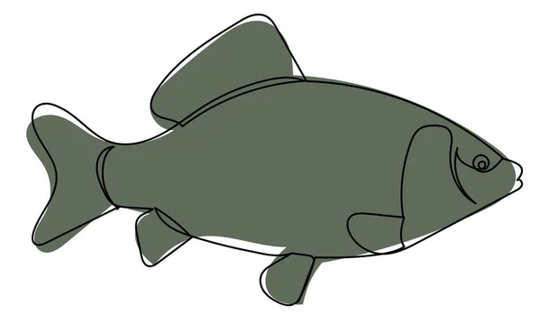 Ryba Kreslí Jeden Spojitý Vektor — Stockový vektor