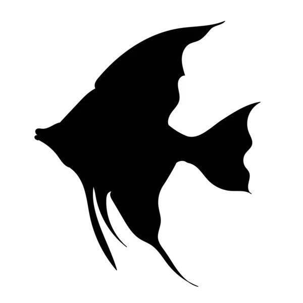 Schwarze Silhouette Fisch Isolierten Vektor — Stockvektor