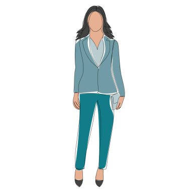 Kadın, izolasyonda çizim yap, vektör