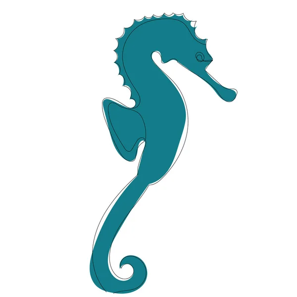 Seahorse Sketch Isolation Vector — Stock Vector