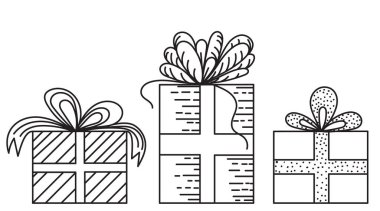 Hediye karalaması izole edilmiş, vektör