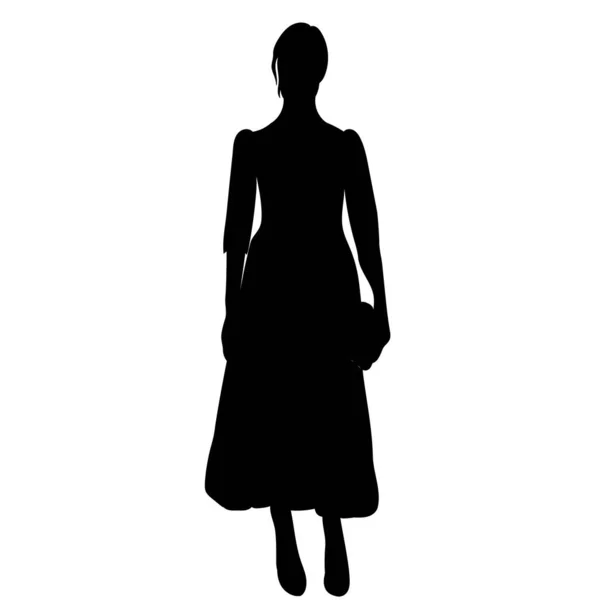 Женщина Черный Силуэт Изолированный Вектор — стоковый вектор
