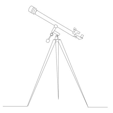 Teleskop sürekli bir çizgi, vektör çizer.