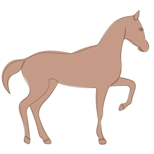 Schets Paard Bruin Vector Geïsoleerd — Stockvector