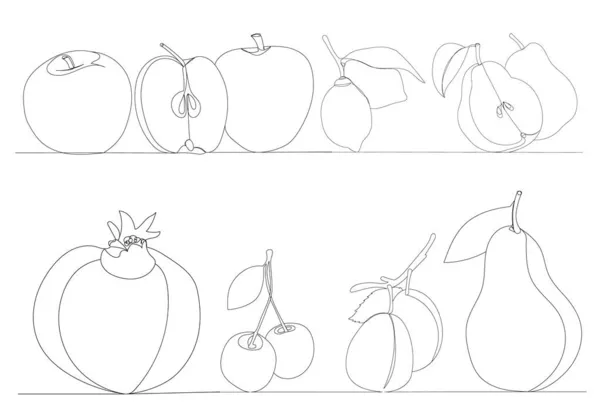 Одна Безперервна Лінія Малювання Овочів Вектор Ізольовані — стоковий вектор