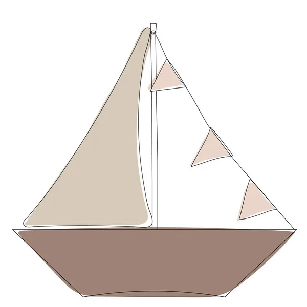 Лодка Коричневая Векторная Изолированная — стоковый вектор