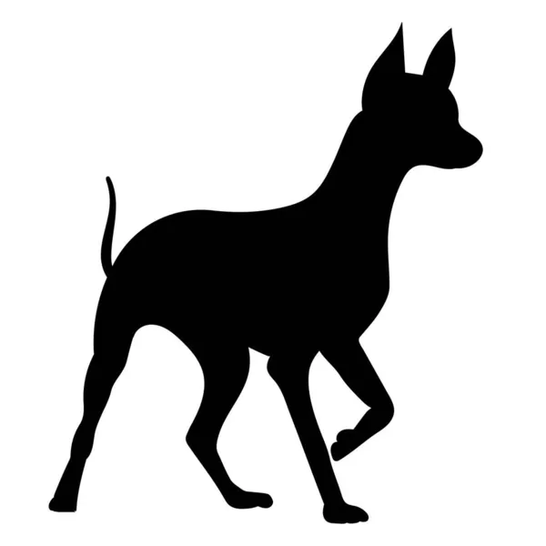 Чорний Силует Собаки Білому Тлі Вектор — стоковий вектор