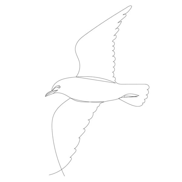 Latający Ptak Jeden Ciągły Rysunek Linii — Wektor stockowy