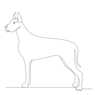 köpek sürekli bir çizgi vektörü çiziyor, izole.