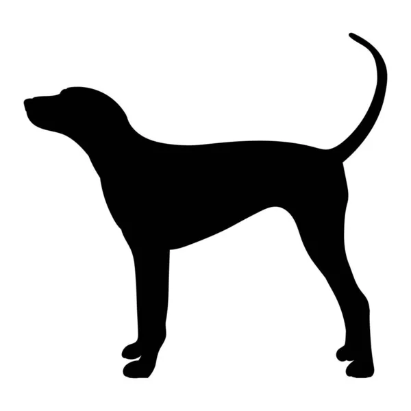 Silueta Negra Perro Sobre Vector Fondo Blanco — Vector de stock