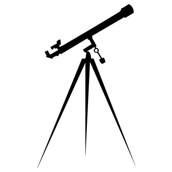 Télescope Vecteur Silhouette Noire Isolé — Image vectorielle