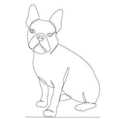 köpek sürekli bir çizgi vektörü çiziyor, izole.