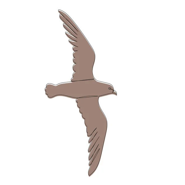 Vogel Fliegen Kontinuierliche Linienzeichnung Vektor — Stockvektor