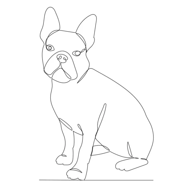 Собака Рисует Один Вектор Непрерывной Линии Изолированный — стоковый вектор