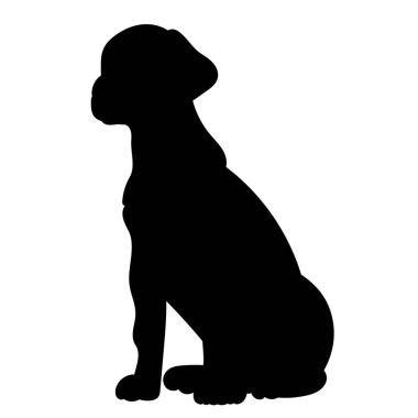 köpek oturma silueti vektörü, izole