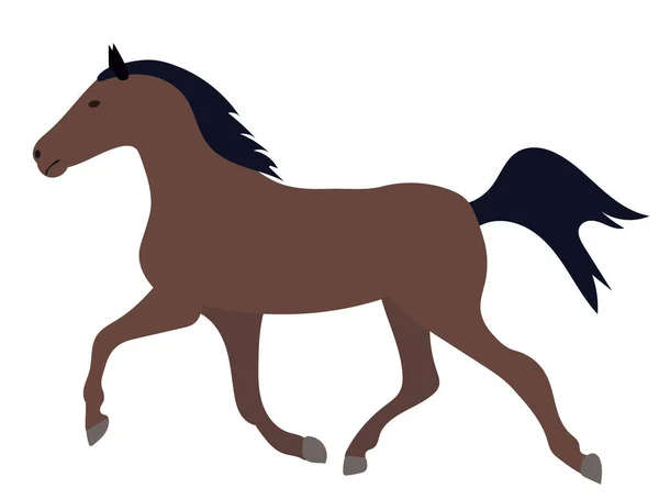 Лошадь Работает Плоском Стиле Вектор Изолированный — стоковый вектор