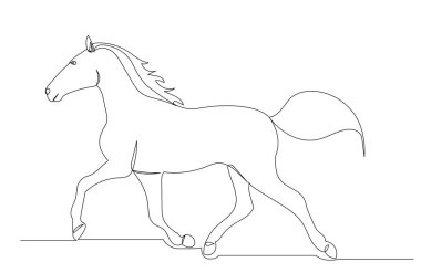 At tek bir çizgide koşar.