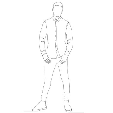 Adam beyaz arkaplanda tek bir çizgi çiziyor.