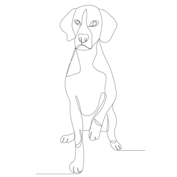 Σχέδιο Σκύλου Από Μια Συνεχή Γραμμή Διάνυσμα Απομονωμένο — Διανυσματικό Αρχείο