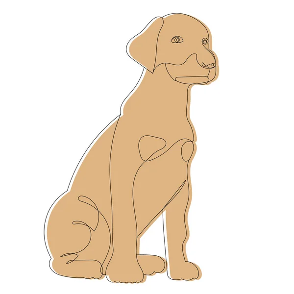 褐色狗 孤立的 — 图库矢量图片