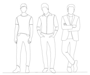 Erkekler bir çizgi, vektör