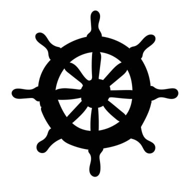 Siyah siluet vektörünün direksiyonu izole edildi.