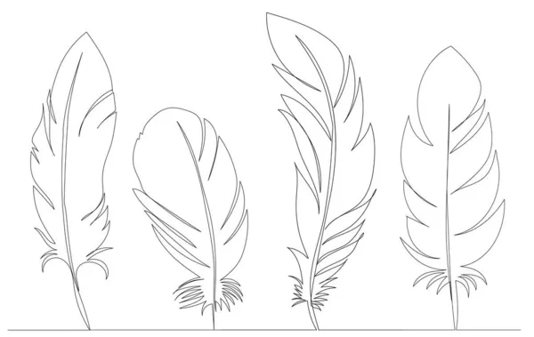Σχέδιο Φτερών Πουλιών Από Μια Συνεχή Γραμμή Σκίτσο Διάνυσμα — Διανυσματικό Αρχείο