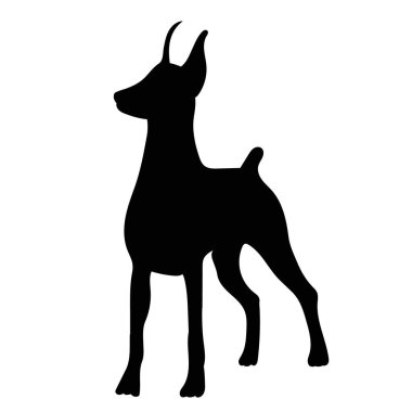 köpek küçük siyah siluet, izole, vektör