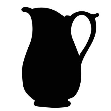 sürahi siyah siluet, izole edilmiş, vektör