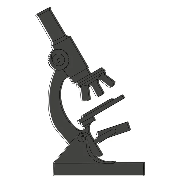 Gambar Garis Sketsa Mikroskop Vektor - Stok Vektor