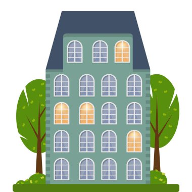 İskandinav tarzında güzel bir ev, taslak, vektör