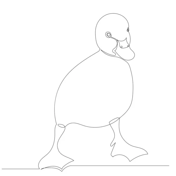 Dibujo Pato Por Línea Continua Boceto Vector — Vector de stock