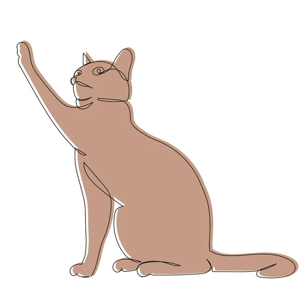 Gato Sobre Fondo Blanco Boceto — Vector de stock