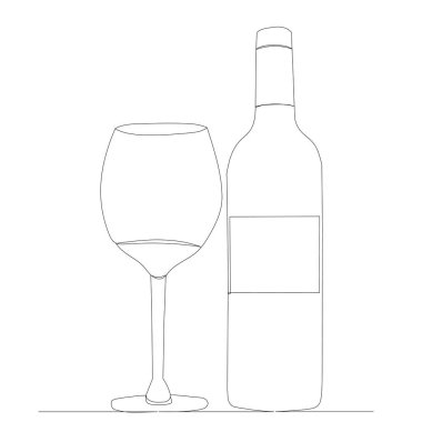 Şişede cam, sürekli çizgi çizimi, çizim