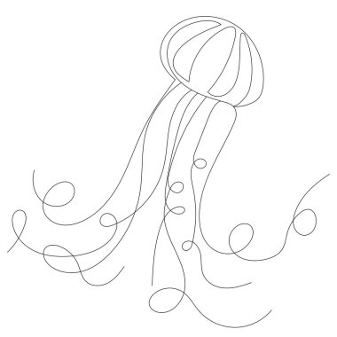 denizanası, sürekli çizgi çizimi, çizim, vektör