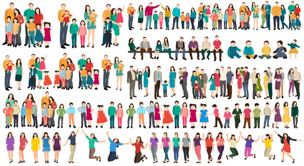 набор людей в плоском стиле