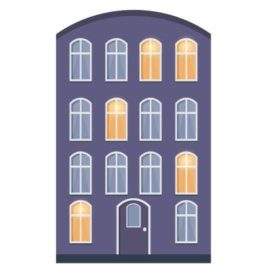 Beyaz arka planda, İskandinav tarzında bir ev