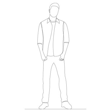 Adamım, sürekli çizim, çizim, vektör