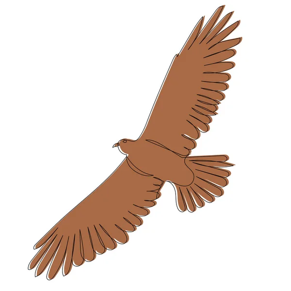 Letící Ptačí Kresba Náčrt Vektor Izolovaný — Stockový vektor