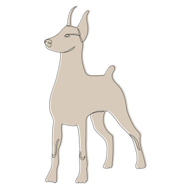 köpek beyaz zemin üzerinde çizim, vektör, izole