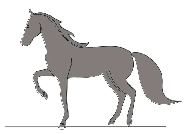 Croquis Cheval Gris Vecteur Isolé — Image vectorielle