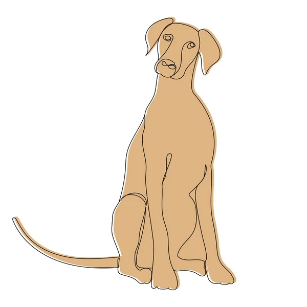 Собака Білому Фоні Ескіз Вектор — стоковий вектор