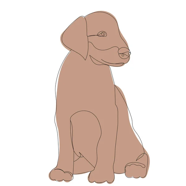 Perro Sentado Sobre Fondo Blanco Boceto Vector Aislado — Archivo Imágenes Vectoriales